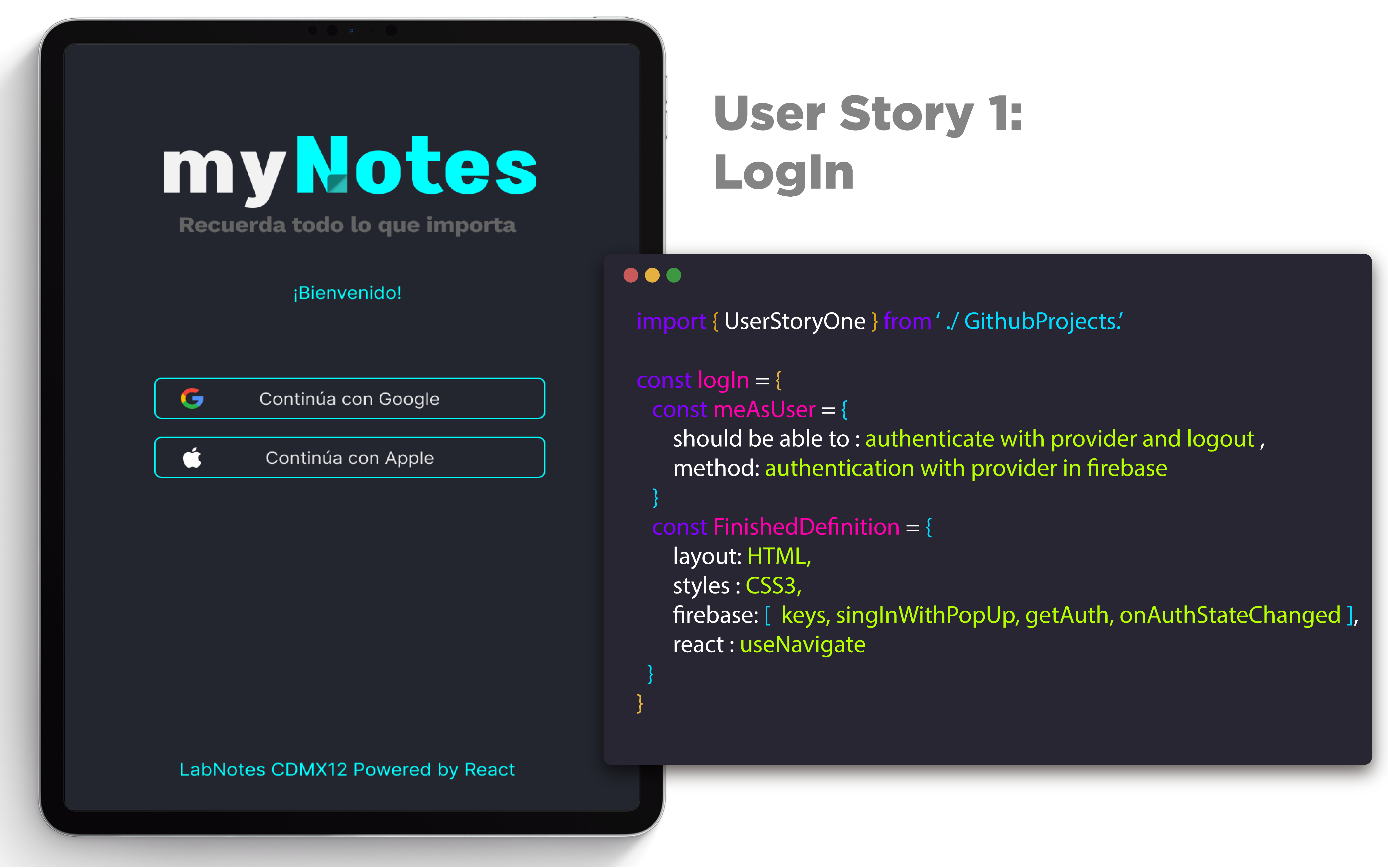 Shows User stories