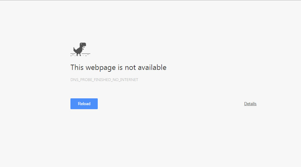 Screenshot of Chrome Error page