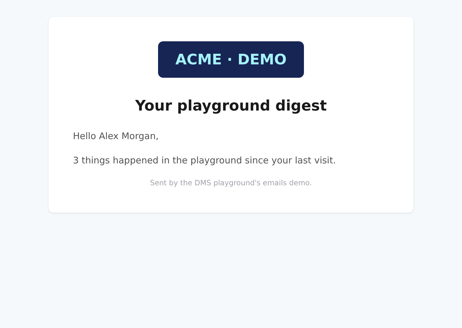 Custom digest with the dark demonstration logo in browser dark mode