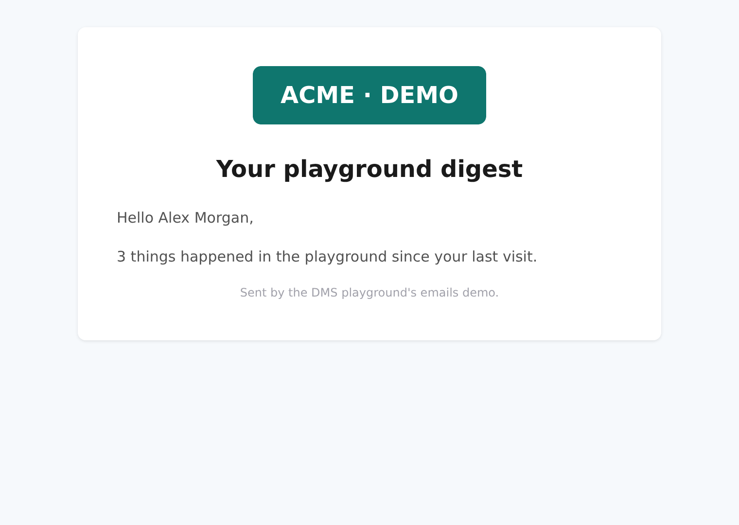 Custom digest with the light demonstration logo in browser light mode
