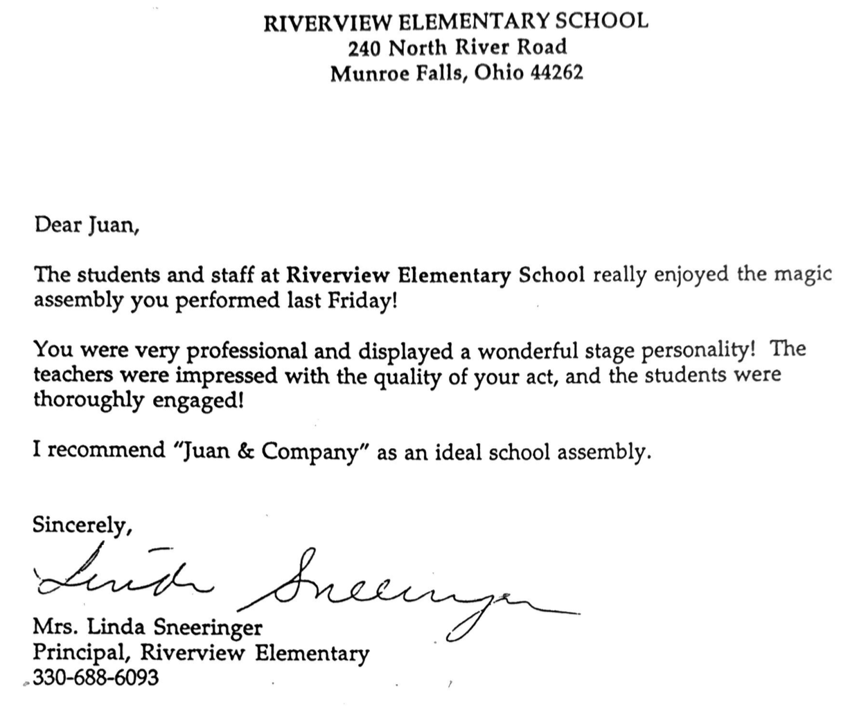 Letter of Recommendation 1