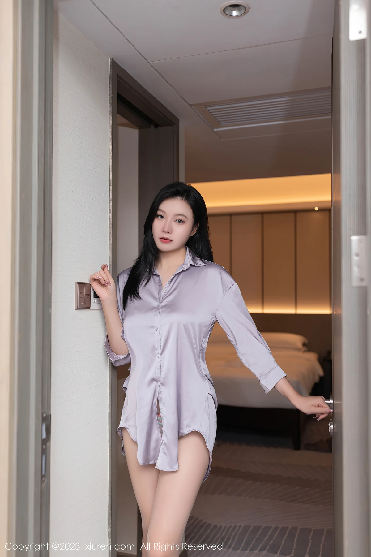 XiuRen No.7376 安然anran:紫灰纱衣藏不住的御姐杀,76P帧帧戳中舞蹈主播的魅力点 - 1