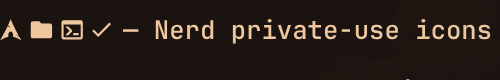 Hermes Desktop rendering Nerd Font private-use glyphs