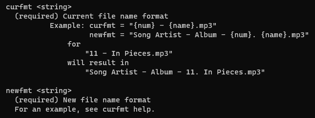curfmt help