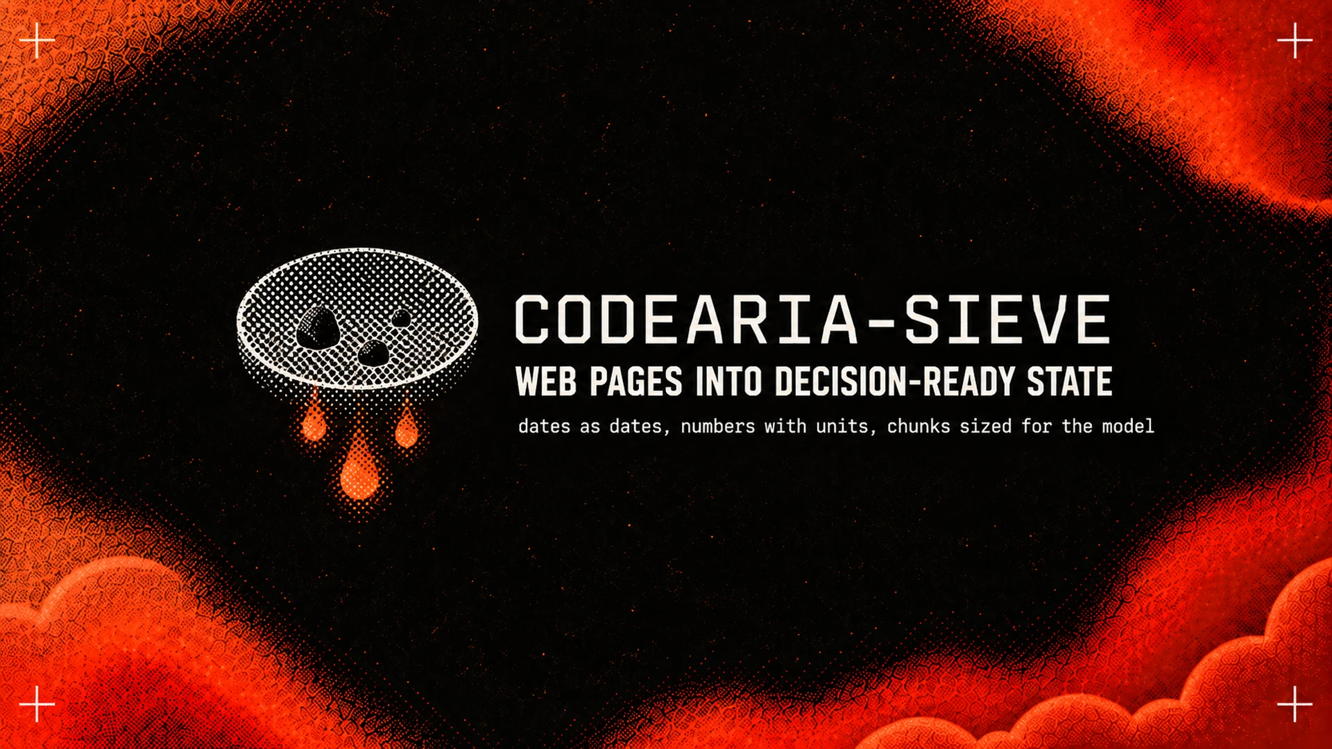 codearia-sieve — web pages into decision-ready state