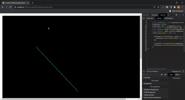 Example of drawn line