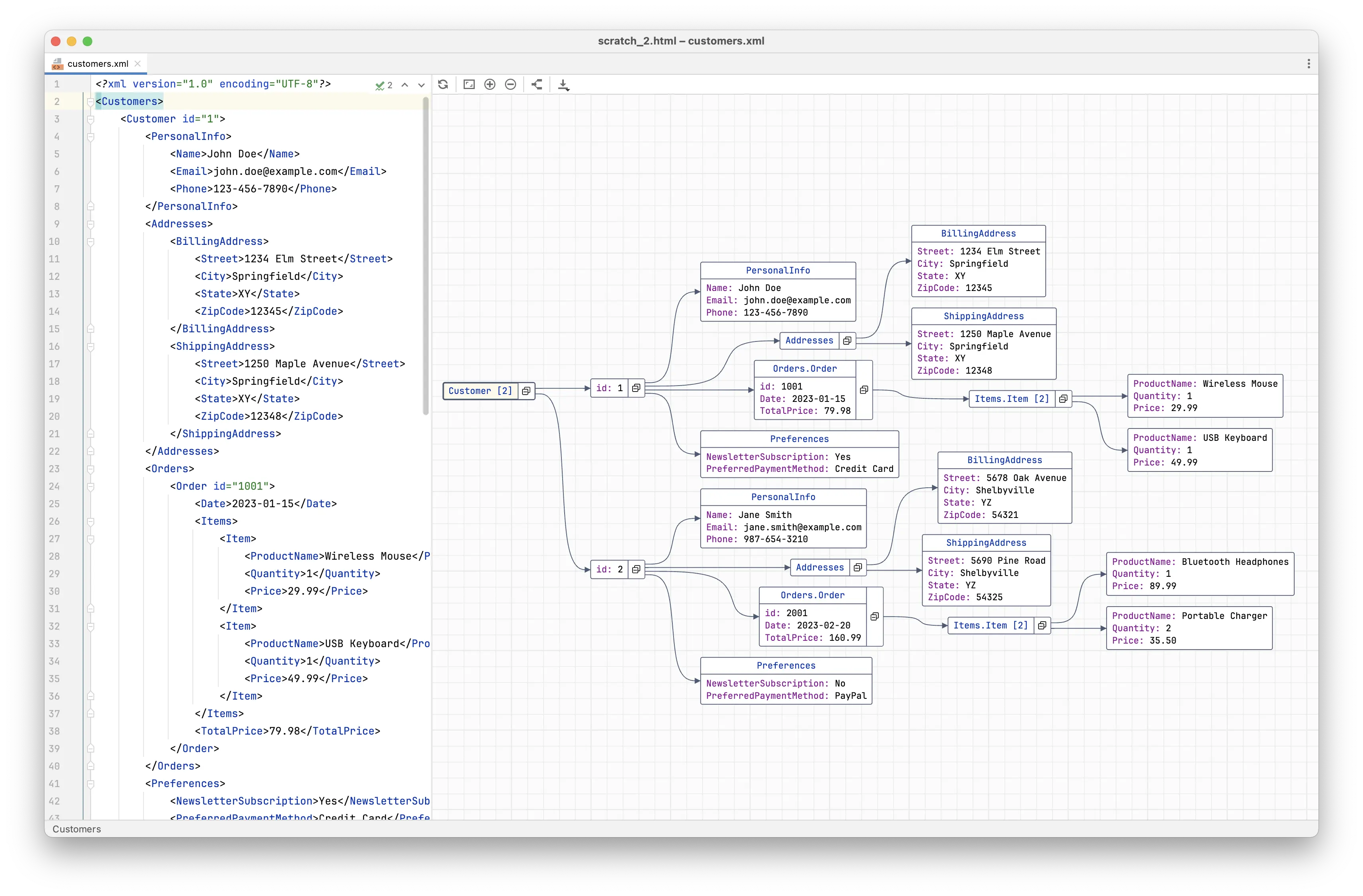 Screenshot of DataGraph Plugin for JetBrains IDEs