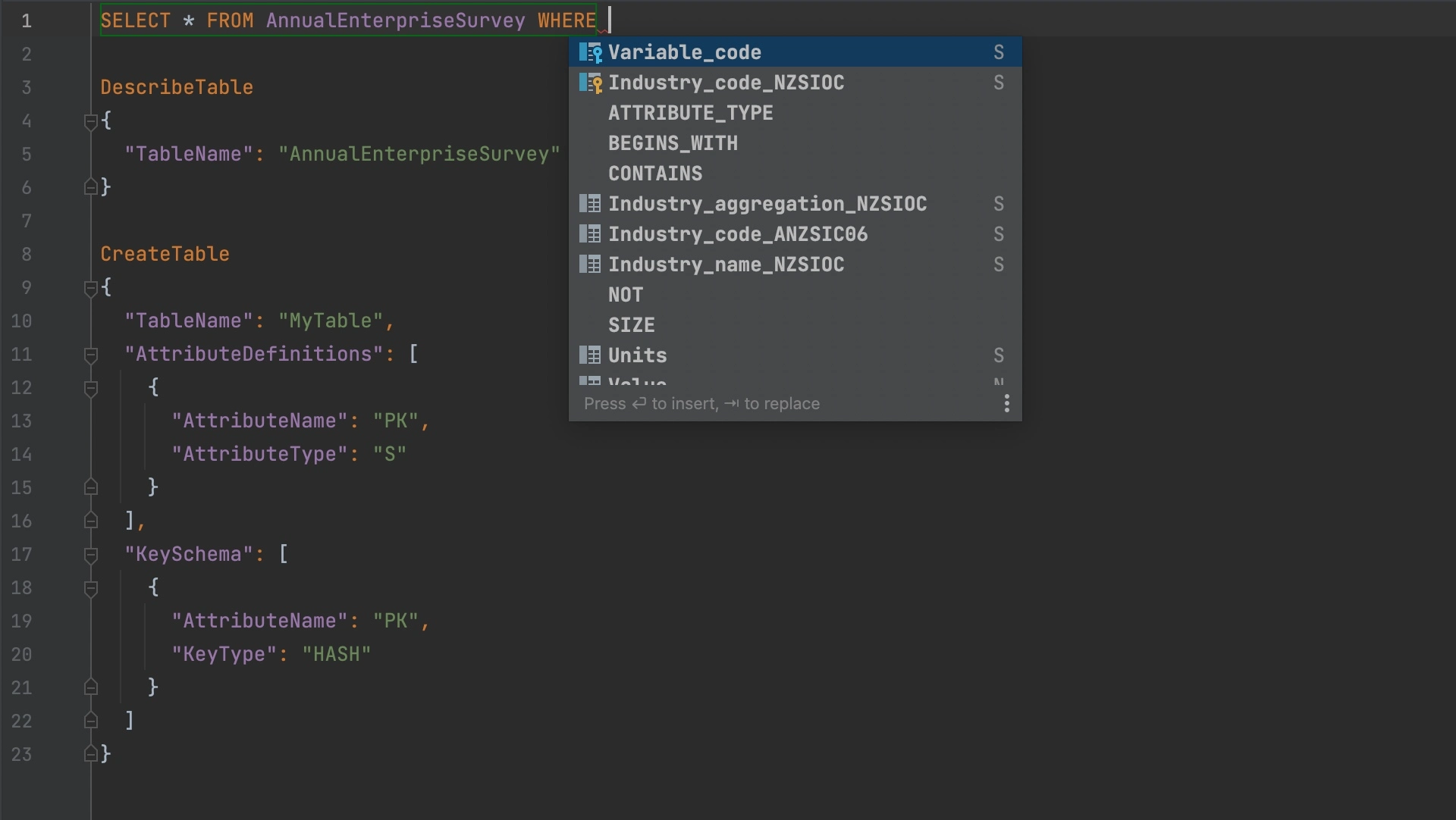 DynamoDB plugin partiql