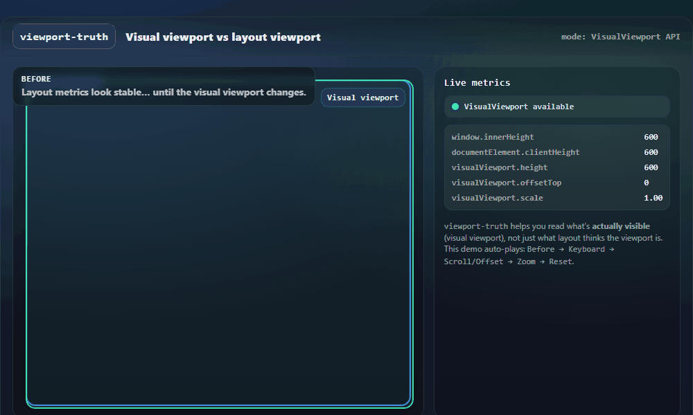 Demo: stable visible viewport when keyboard opens