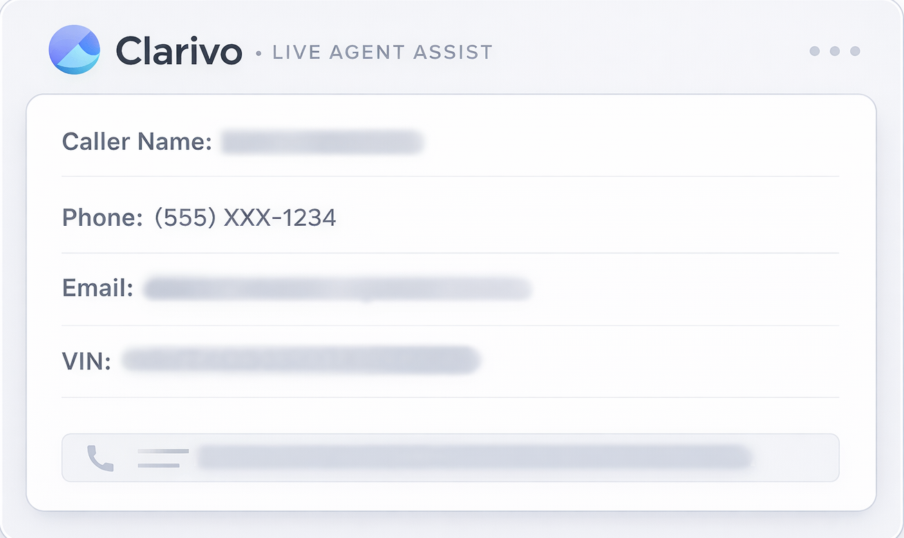 Agent Assist Interface