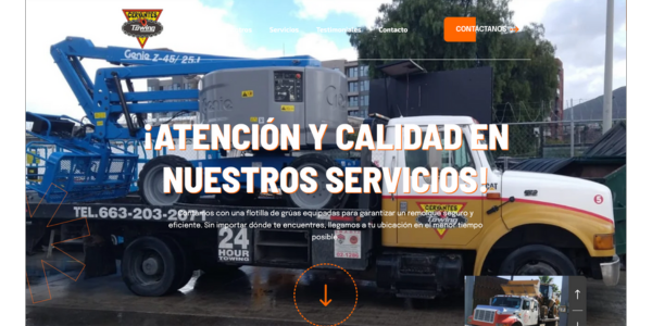 Sitio web de Grúas Cervantes