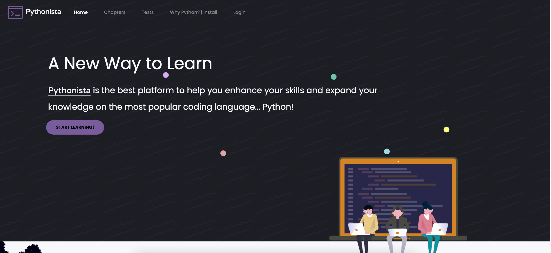 Screenshot of Python Learning Platform