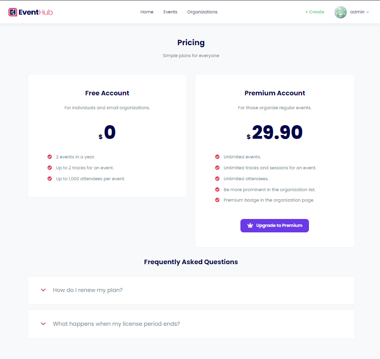 Pricing Page