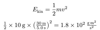 At the top a regular typst math equation. At the bottom the same equation with values and units filled in and the result displayed.