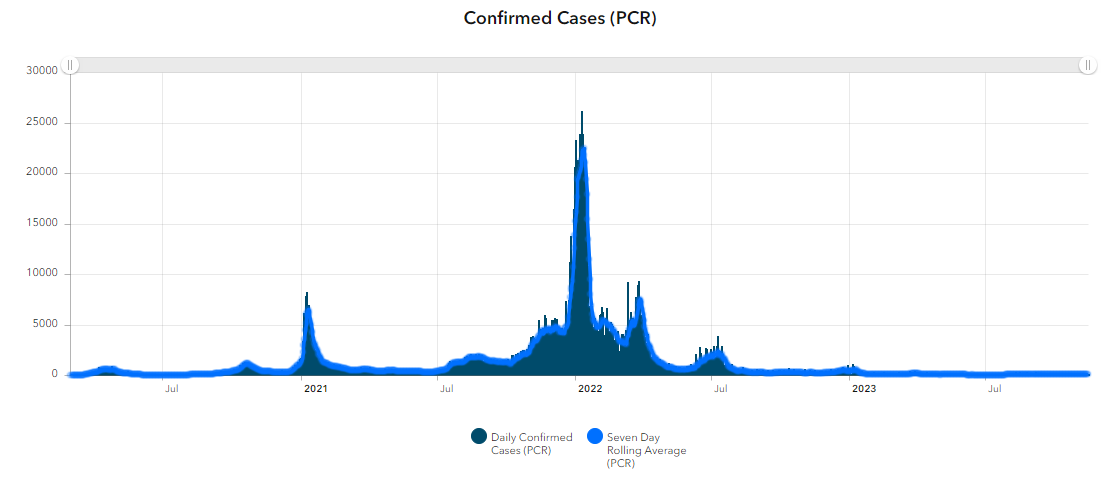 Daily confirmed cases for Dublin county.