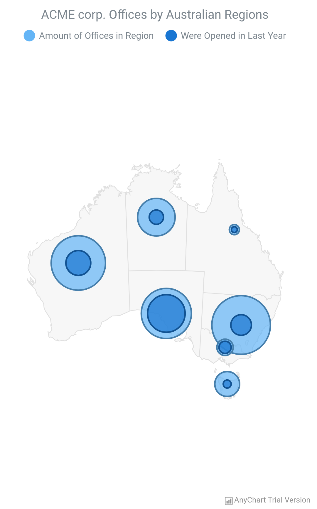 Bubble Map - AnyChart