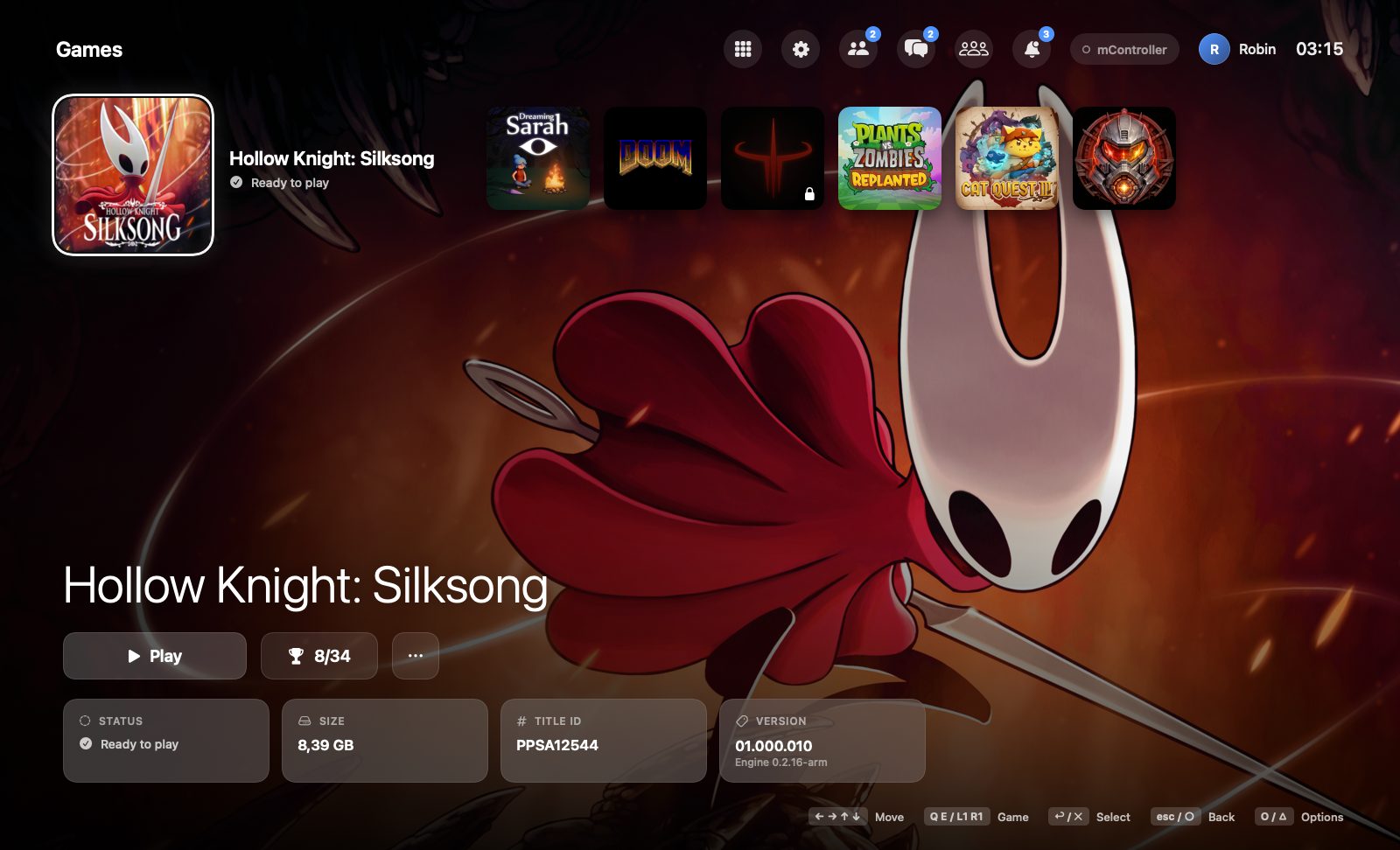 The launcher's home screen