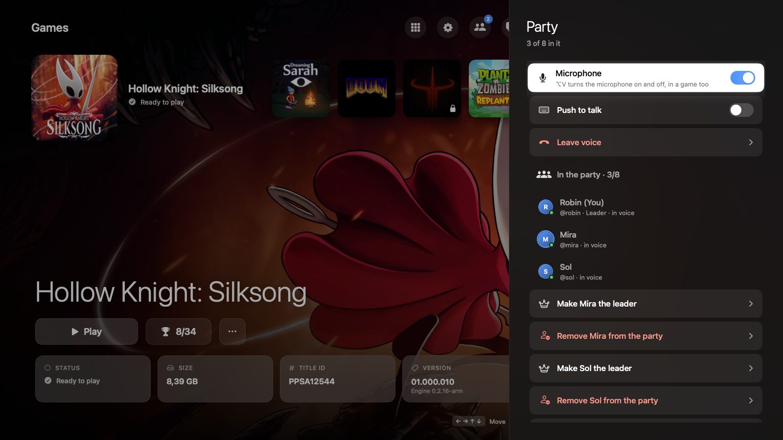 Parties with voice chat