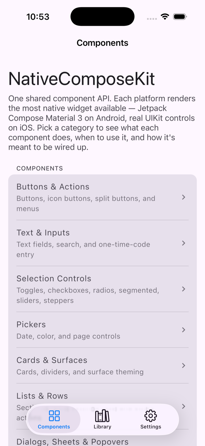 iOS — real UIKit chrome, light