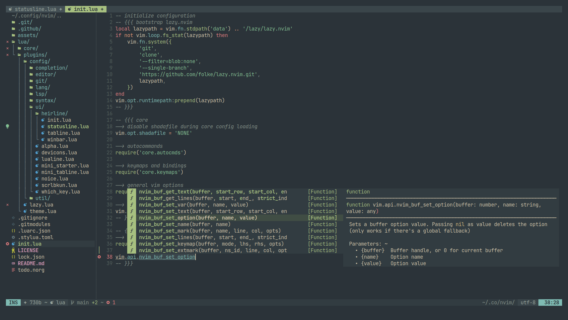 cmp code completion and nvimtree