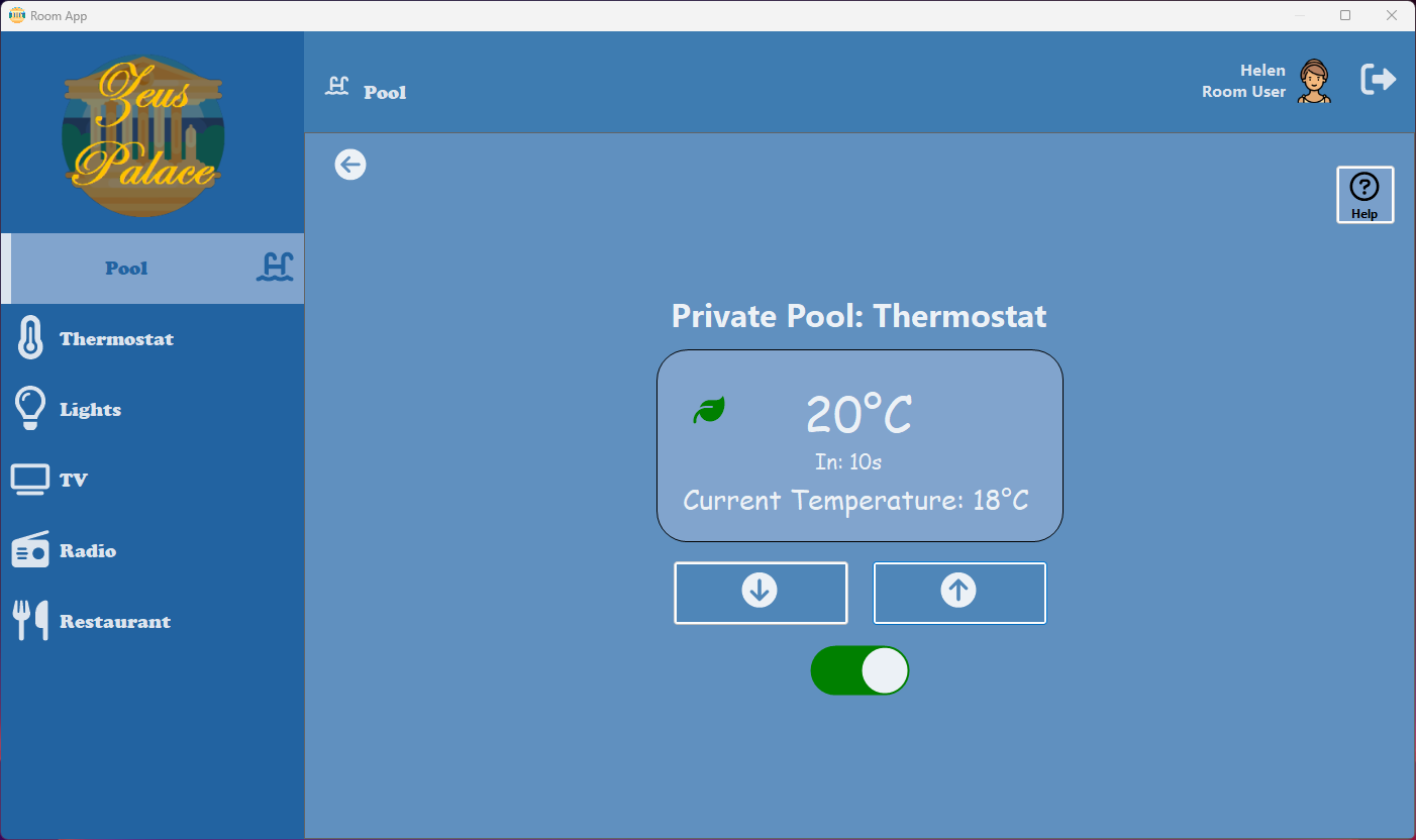 Pool management temperature