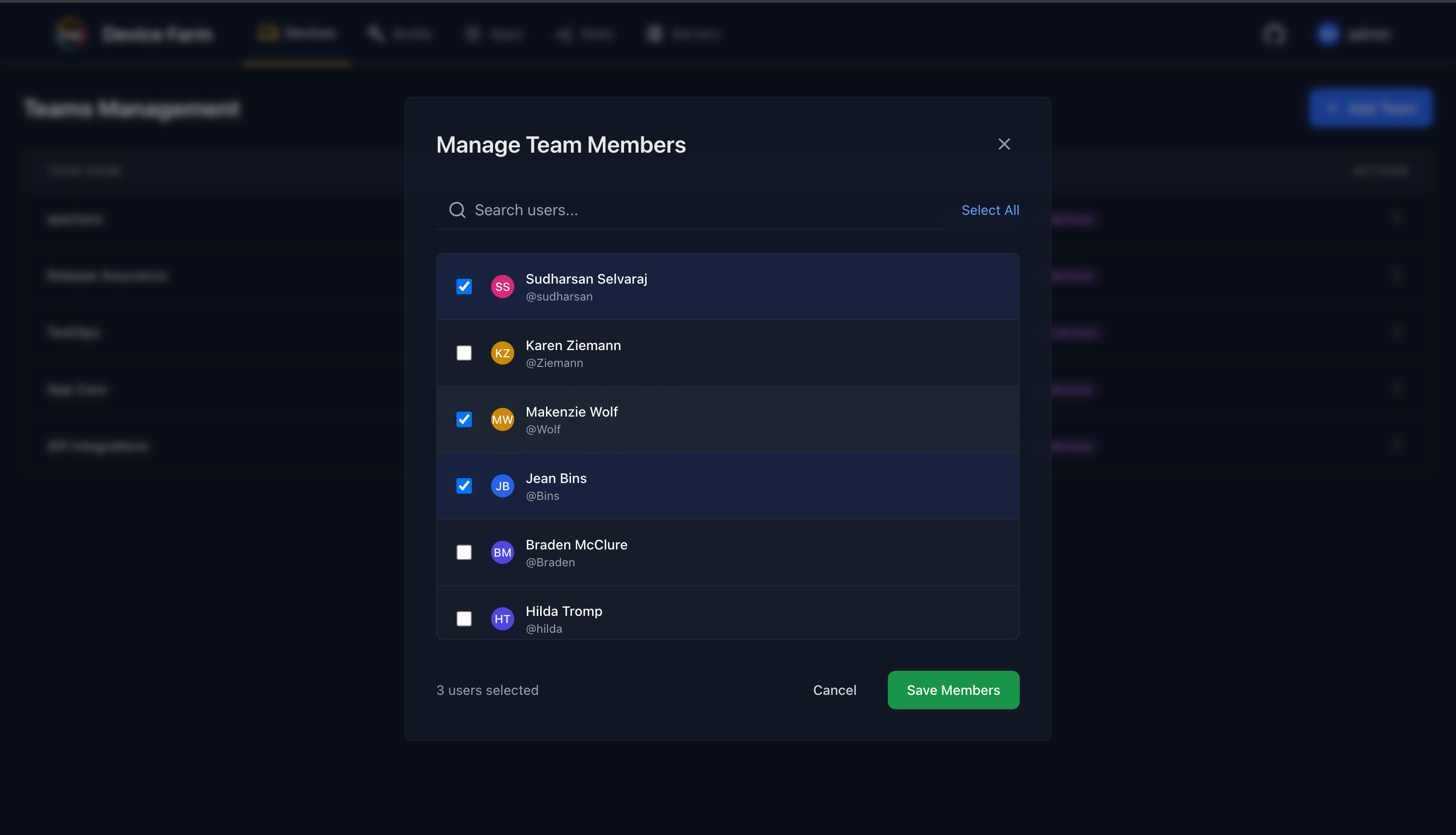 Manage Team Users 2