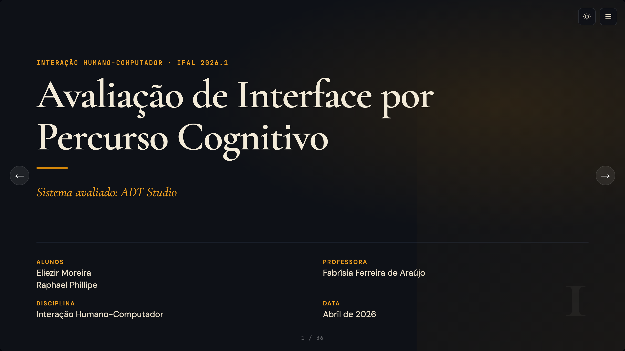 Percurso Cognitivo ADT Studio