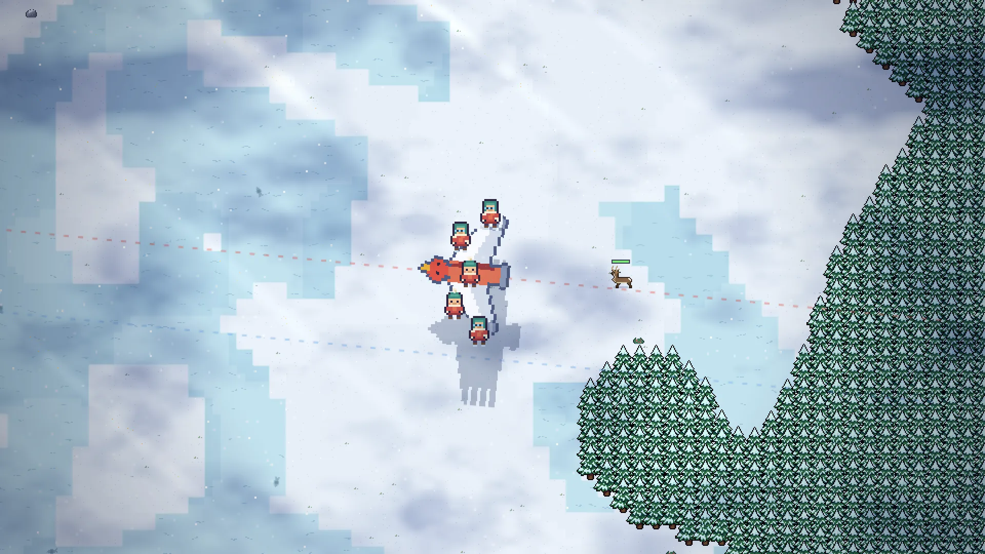 Team eagles flying past, then riders dropping onto the snow