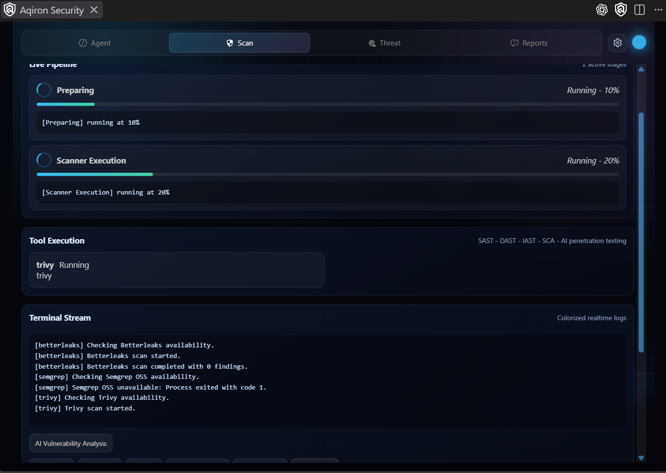 Aqiron Security Scan