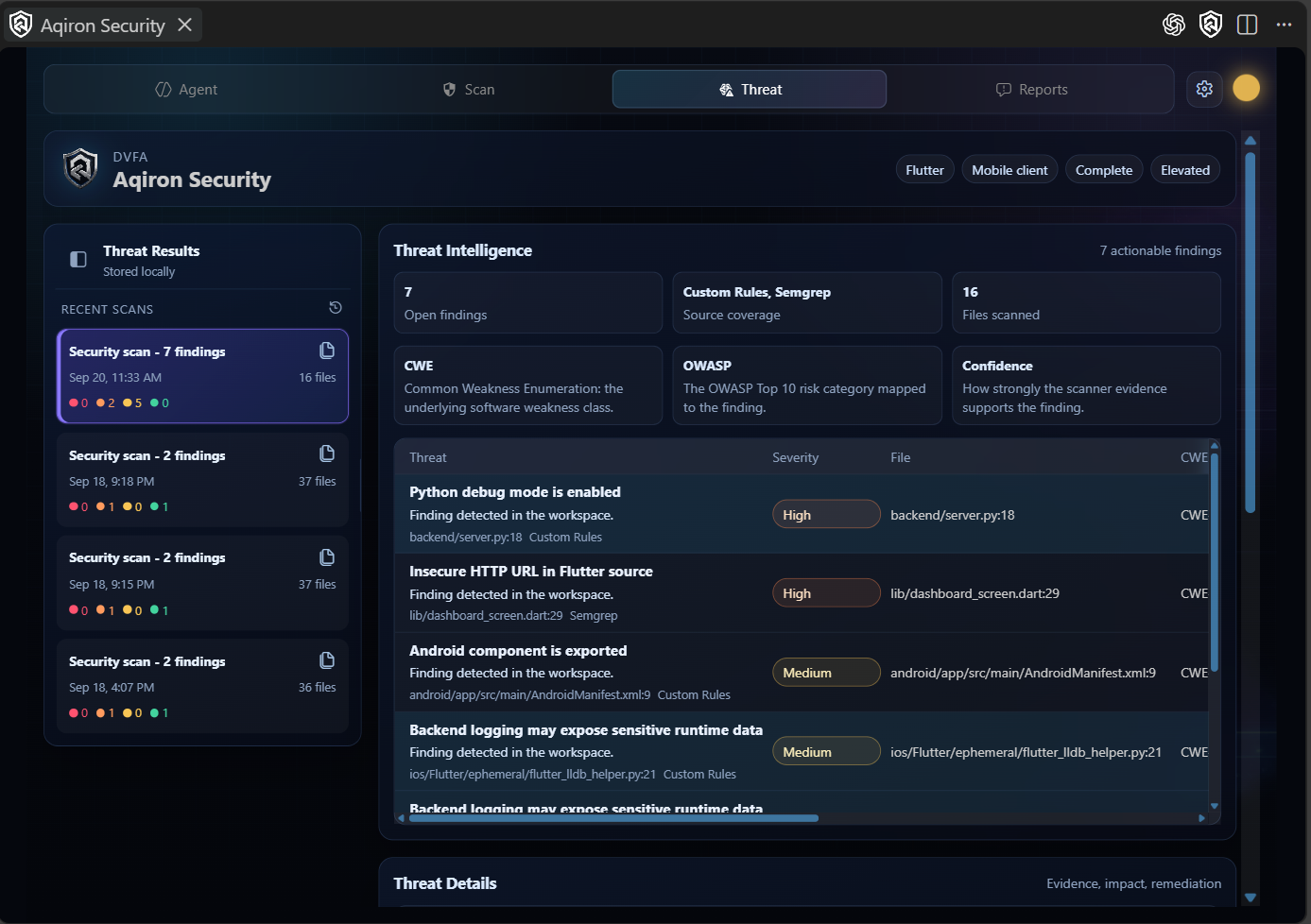 Aqiron Security Threats