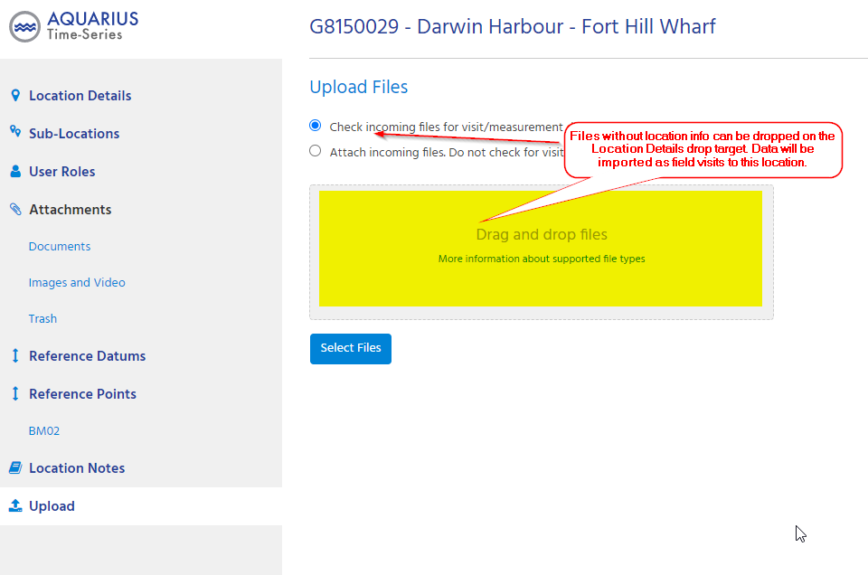 Location details drop target