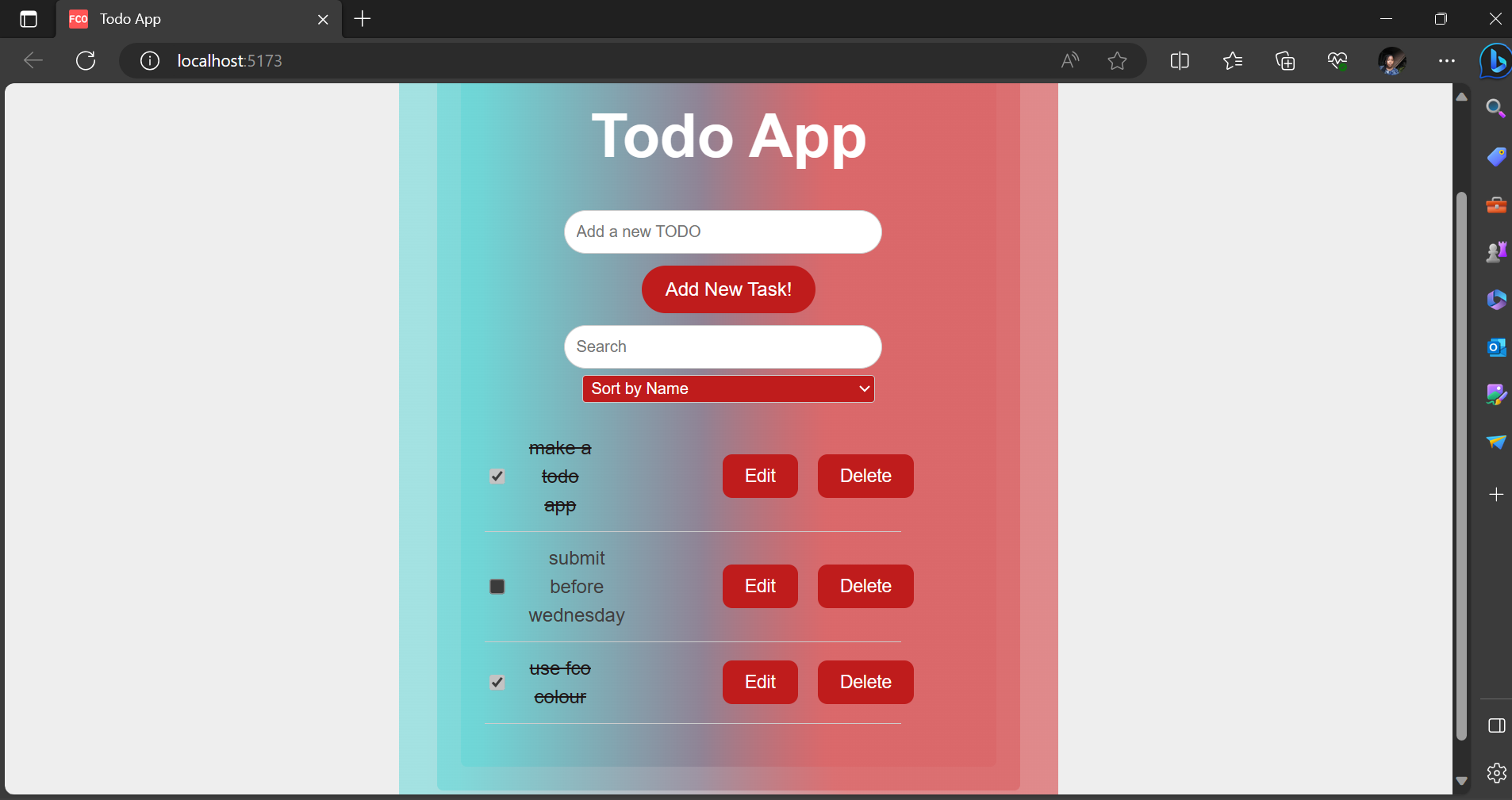 Todo App Screenshot