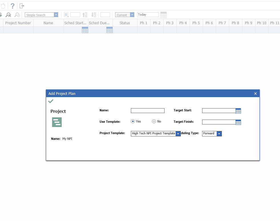 Creating project from template
