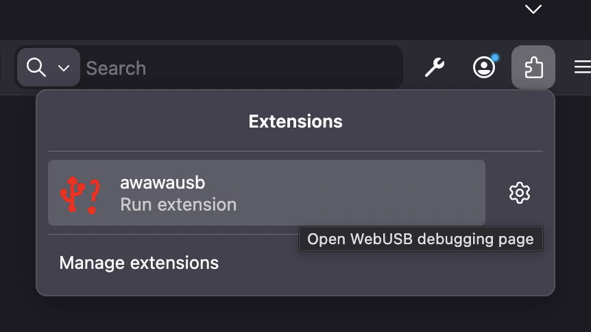 screenshot of toolbar