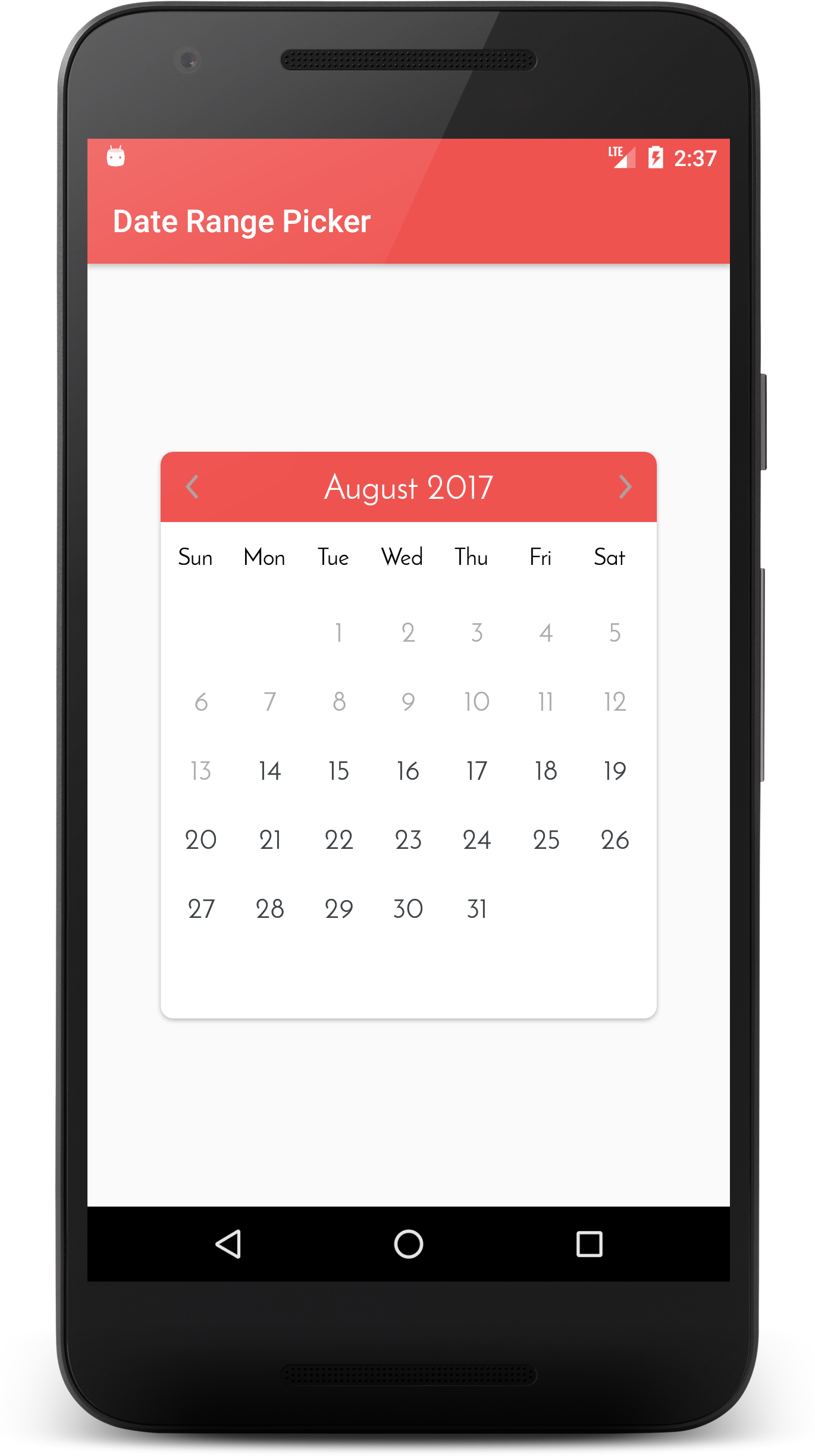 CalendarDateRangePicker Library to pick date r codeKK AndroidOpen