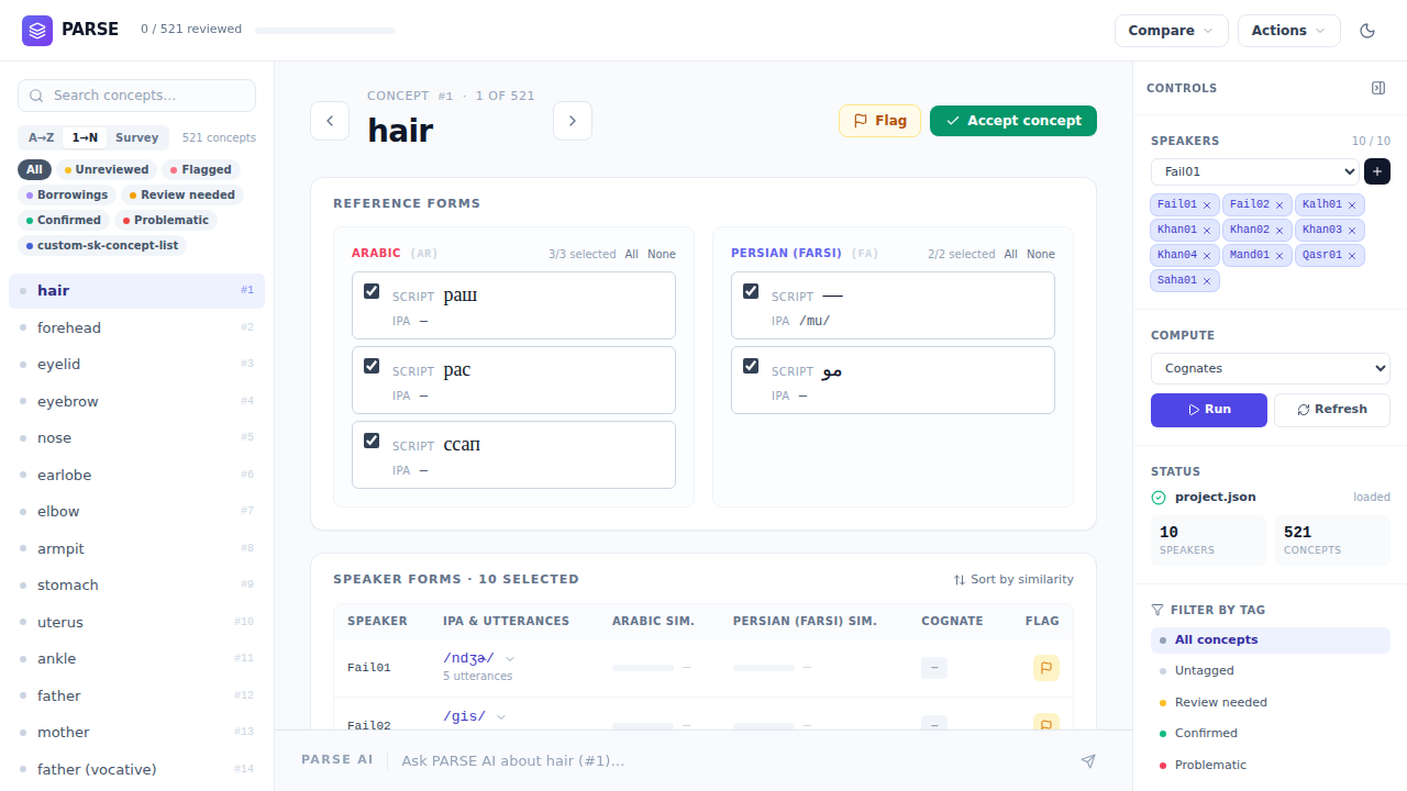 Compare mode concept by speaker matrix