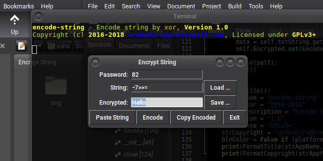 Running encode-string application
