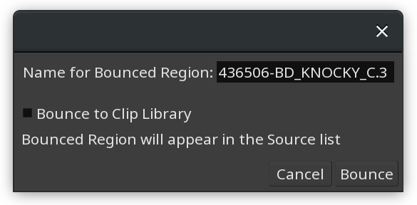 Bouncing a single region withprocessing
