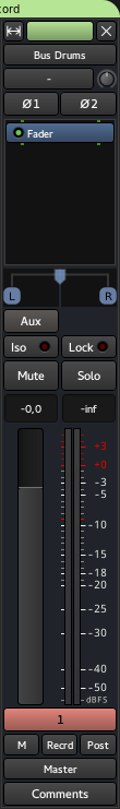 A bus mixer strip
