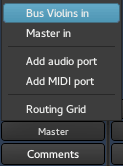 Connecting a bus through a track's outputs
