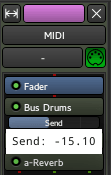 Connecting a bus through a send