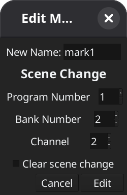 Edit MIDI scene change