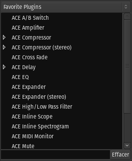 Favorite Plugins window