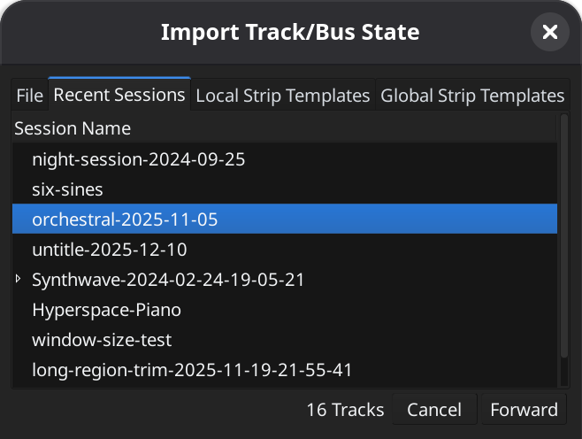 Importing MixerStrips