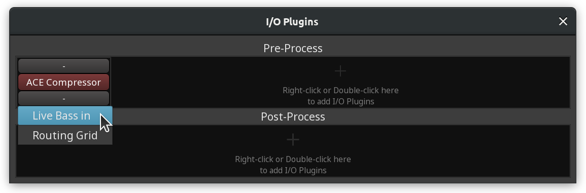 Choosing output for an I/Oplugin