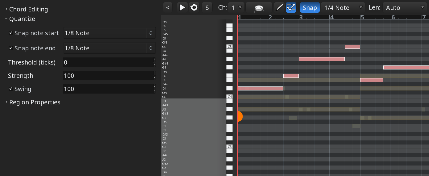 Quantize in pianorollinterfaces