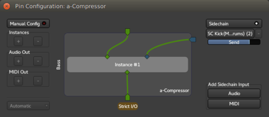 Sidechain compression: Pin configuration