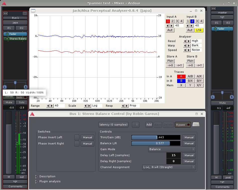 Stereo panner with ORTF fullwidth