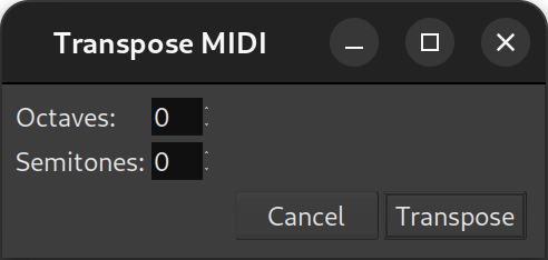 The Transpose dialog