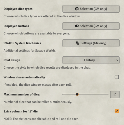Game Settings Options